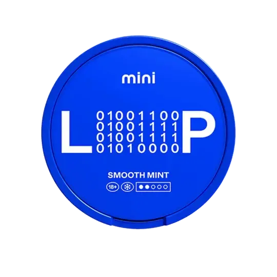 Loop Smooth Mint Mini Nicotine Pouches Dose, kék csomagolás, közepes erősség, mentol ízesítés