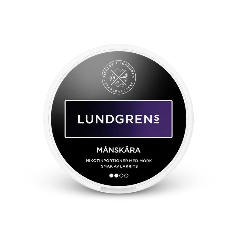 Lundgrens Månskära – nikotinpárnák doboza