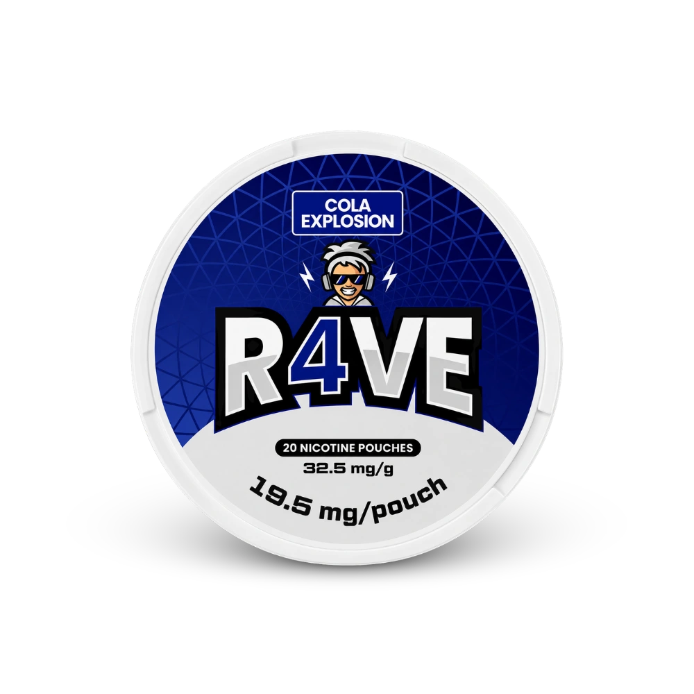 RAVE Cola Explosion 32.5mg – nikotinpárnák doboза
