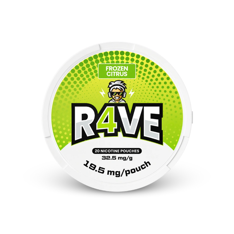 RAVE Frozen Citrus 32,5mg – nikotinpárnák doboza