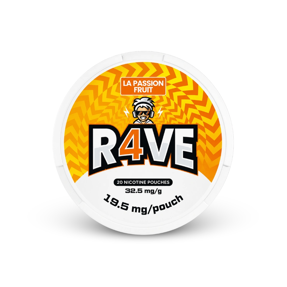 RAVE La Passion Fruit 32.5mg – nikotin zacskók doboza