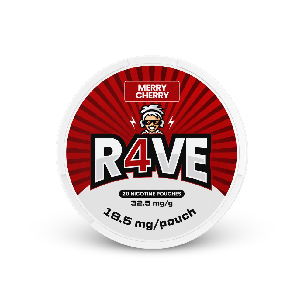 RAVE Merry Cherry 32.5mg – nikotinpárnák doboza