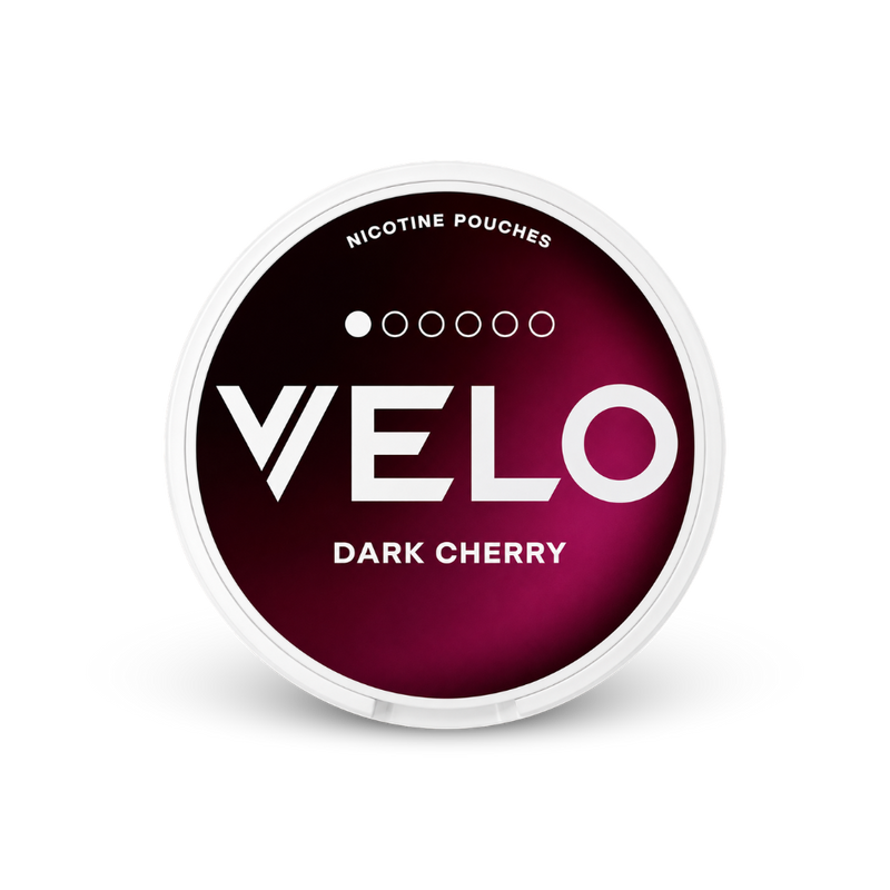 VELO Dark Cherry Mini – nikotin zacskók doboza