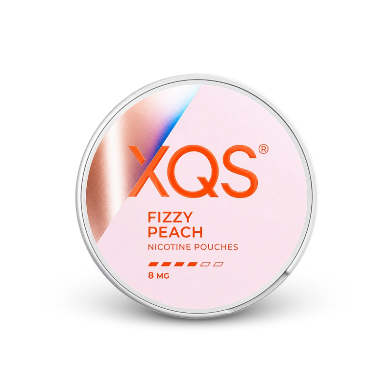 XQS Fizzy Peach Slim Strong – nikotin tasak doboza