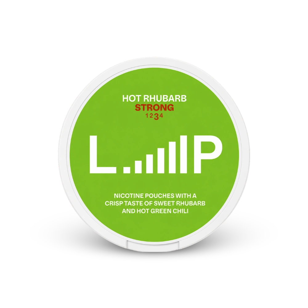 Loop Hot Rhubarb Strong – nikotin zacskók doboza