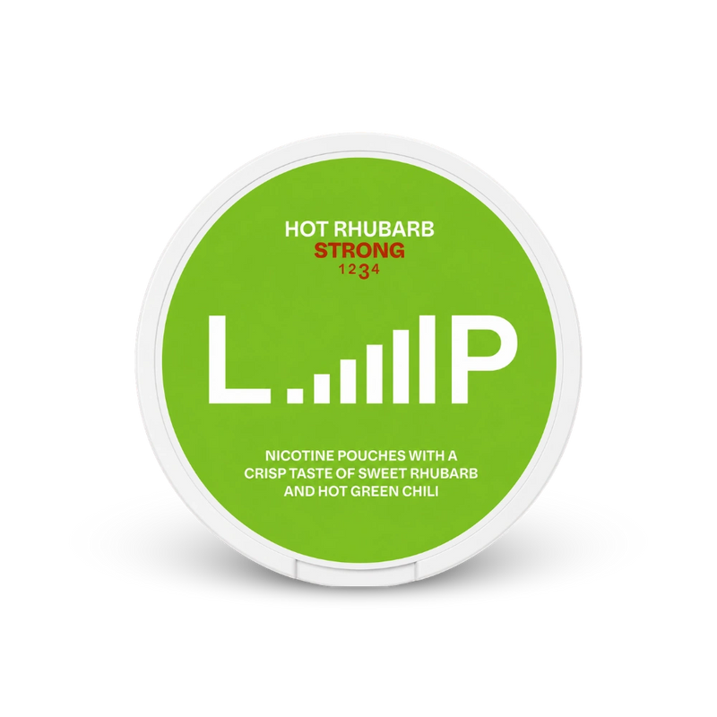 Loop Hot Rhubarb Strong – nikotin zacskók doboza