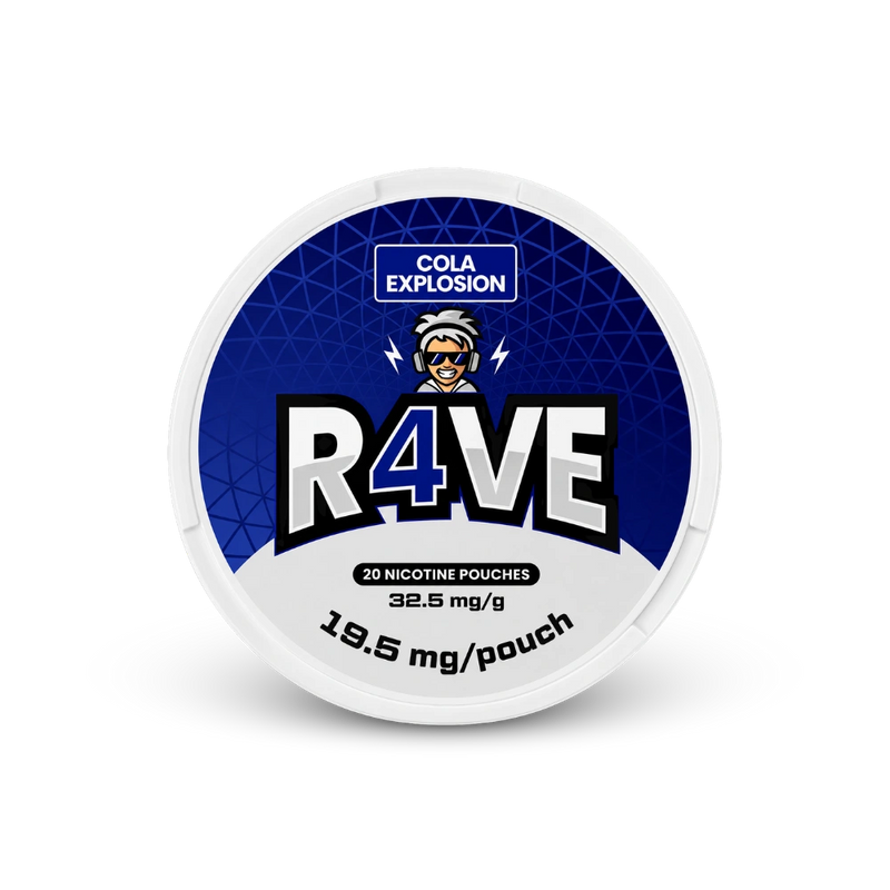 RAVE Cola Explosion 32.5mg – nikotinpárnák doboза