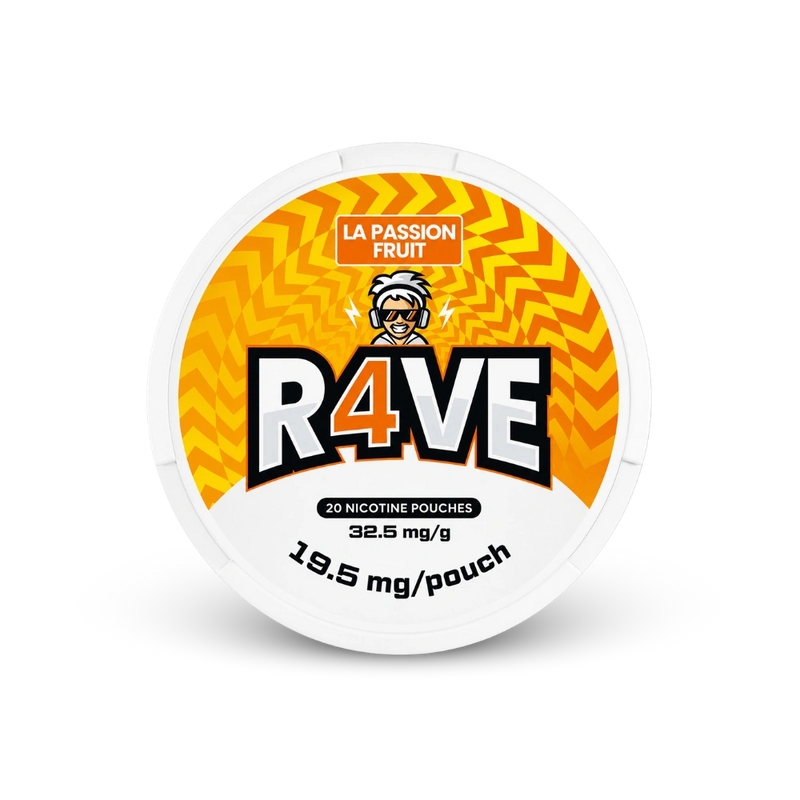 RAVE La Passion Fruit 32.5mg – nikotin zacskók doboza