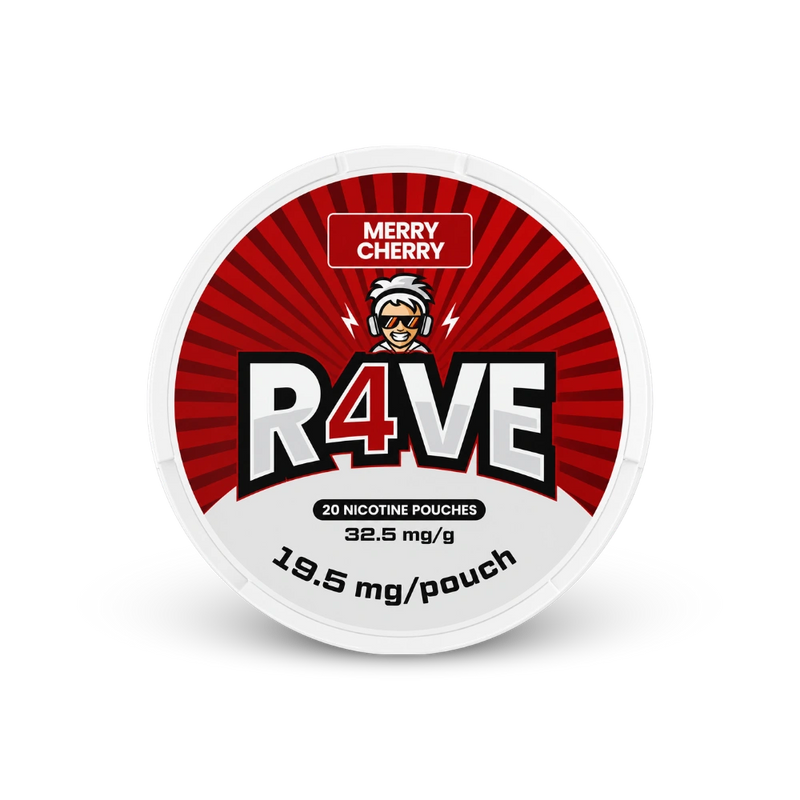 RAVE Merry Cherry 32.5mg – nikotinpárnák doboza