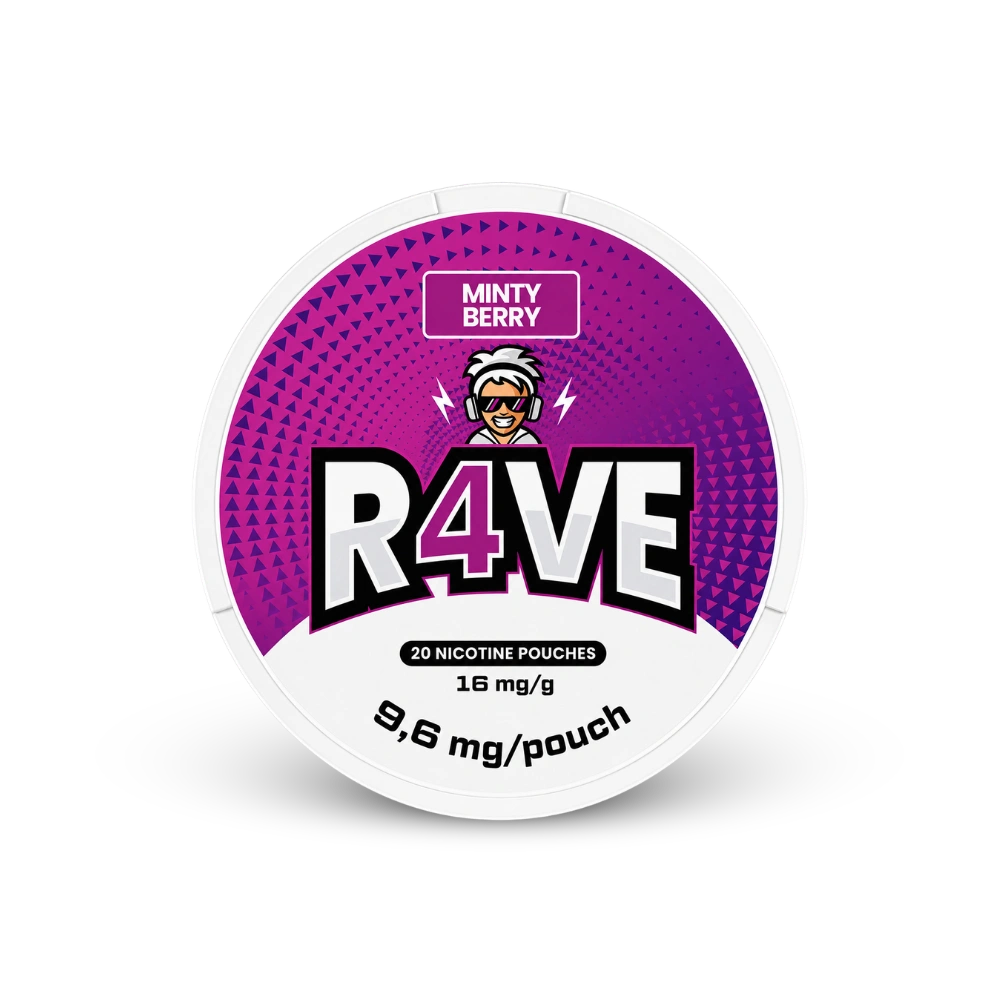 RAVE Minty Berry 16mg – nikotinpárnák doboza