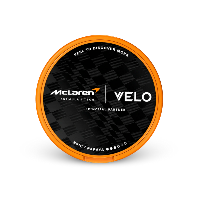 VELO McLaren Spicy Papaya Slim – nikotinpárnák doboza