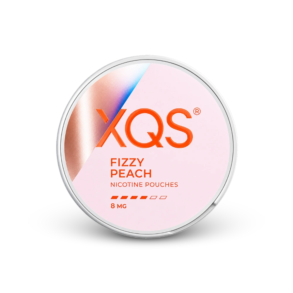 XQS Fizzy Peach Slim Strong – nikotin tasak doboza