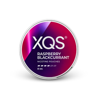 XQS Raspberry Blackcurrant Slim Strong – nikotin zacskók doboza